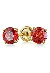 superb itsy-bitsy garnet gemstone baby birthstone earrings